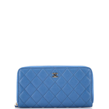 Chanel Zip Around Wallet Quilted Caviar Long