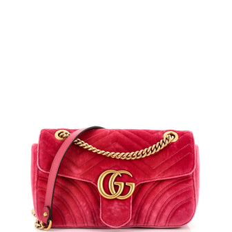 Gucci GG Marmont Flap Bag Matelasse Velvet Small