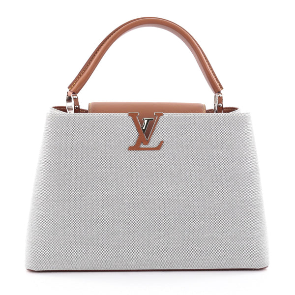 Louis Vuitton Capucines Handbag Canvas with Mateo Leather MM