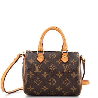 Louis Vuitton Speedy Bandouliere Monogram Nano Brown in Coated