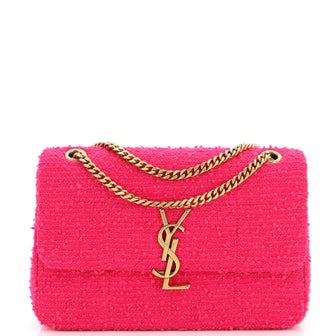 Saint Laurent Jamie Flap Bag Quilted Boucle Tweed Medium Pink 2257702