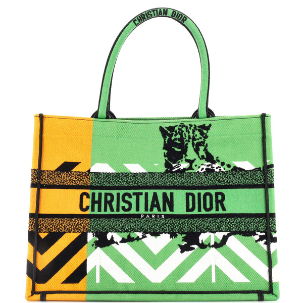 Christian Dior Book Tote Embroidered Canvas Medium 225791