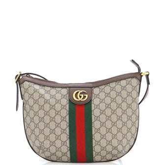 Gucci Ophidia Half Moon Hobo GG Coated Canvas Small
