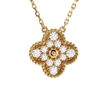 Van Cleef & Arpels Vintage Alhambra Pendant Necklace 18K Yellow Gold and Diamonds