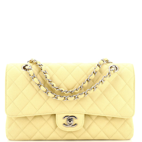 Chanel Yellow Caviar Medium Classic Double Flap Bag