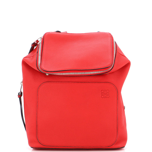 Loewe Goya Small Textured-leather Backpack Red One Size