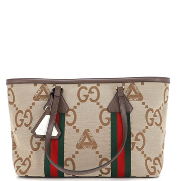 Gucci x Palace Web Shopper Tote Jumbo GG Tri-Ferg Logo Canvas Medium
