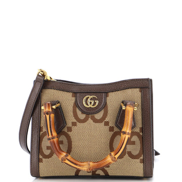 Gucci Diana NM Bamboo Handle Tote Jumbo GG Canvas Mini
