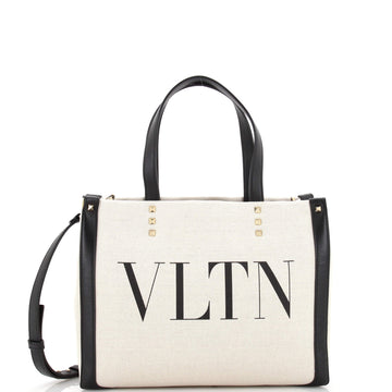 Valentino Garavani Grande Plage VLTN Tote Canvas Small