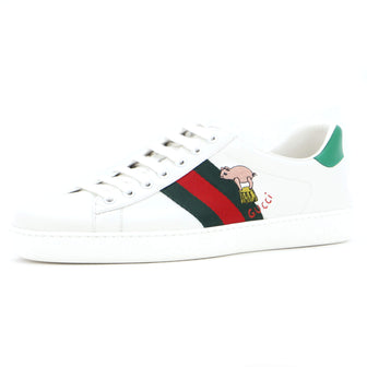 Gucci Freya Hartas Ace Sneakers Embroidered Leather