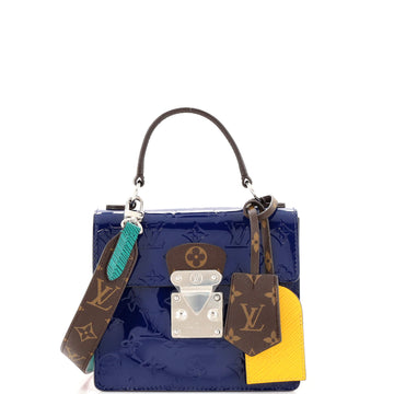 Louis Vuitton Spring Street NM Handbag Monogram Vernis with Monogram Canvas and Epi Leather