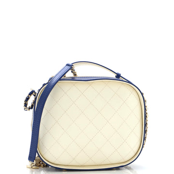 Chanel Vanity Case Bag Quilted Crumpled Calfskin Small