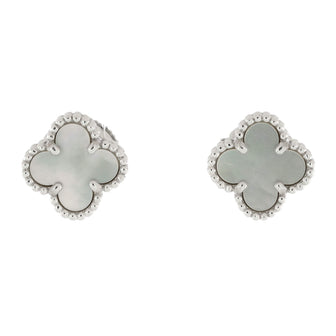 Van Cleef & Arpels Sweet Alhambra Stud Earrings 18K Yellow Gold and Mother of Pearl