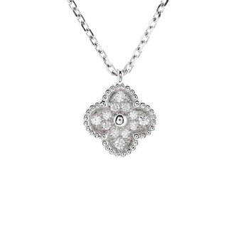 Van Cleef & Arpels Sweet Alhambra Pendant Necklace 18K White Gold with Diamonds