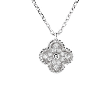 Van Cleef & Arpels Sweet Alhambra Pendant Necklace 18K White Gold with Diamonds