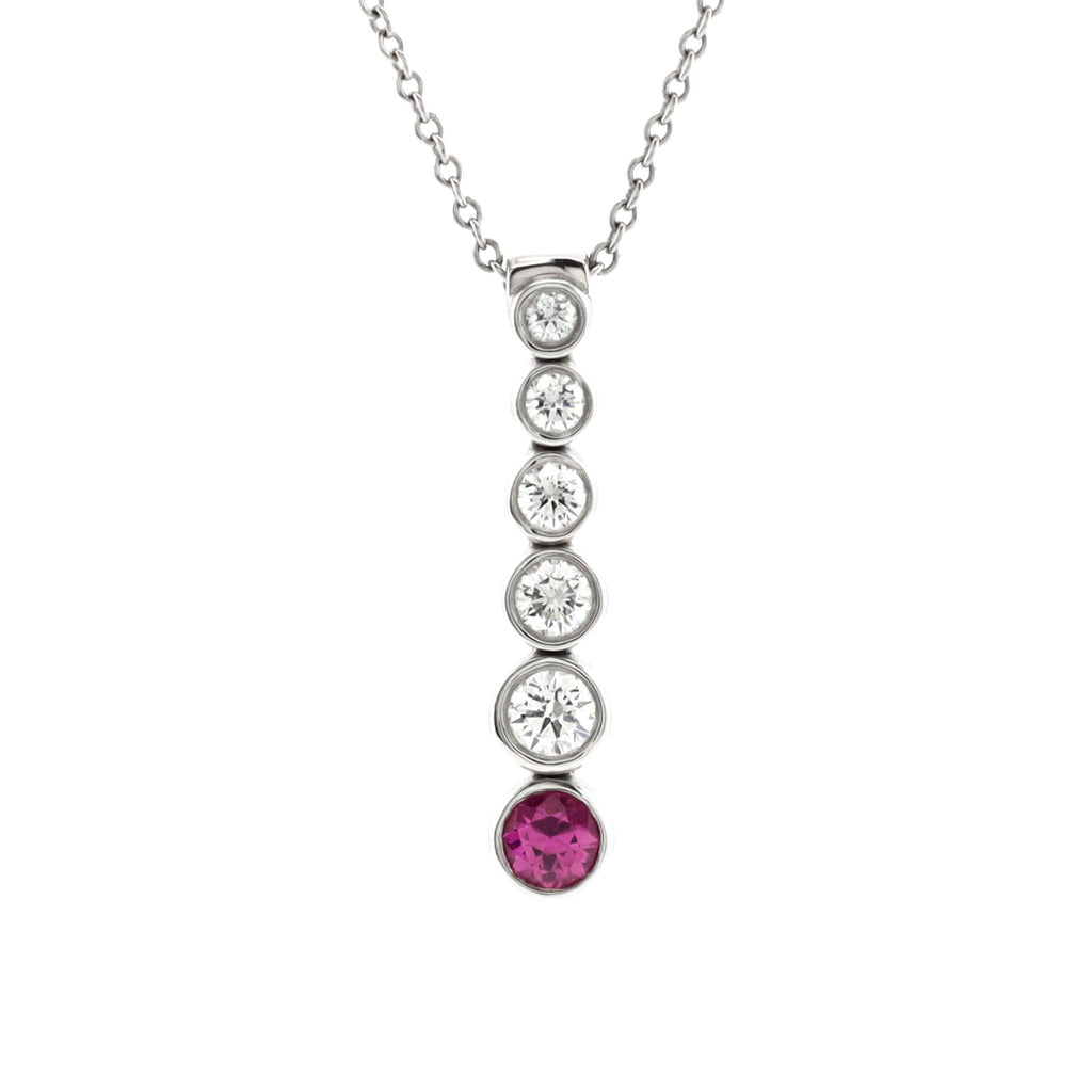 Tiffany and Co. Pink Sapphire and Diamond Necklace