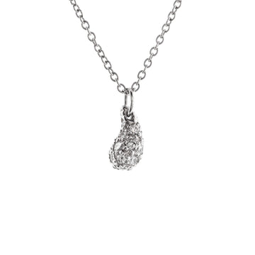Tiffany & Co. Elsa Peretti Teardrop Pendant Necklace Platinum with Diamonds Small
