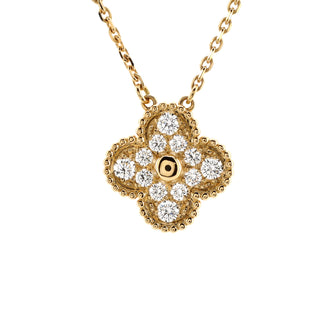 Van Cleef & Arpels Vintage Alhambra Pendant Necklace 18K Yellow Gold and Diamonds