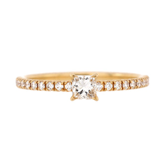 Cartier Etincelle de Cartier Ring 18K Rose Gold with Princess Cut Diamond and Pave Diamonds