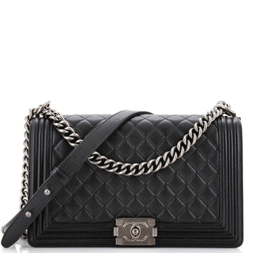 Chanel Boy Flap Bag Quilted Calfskin Large