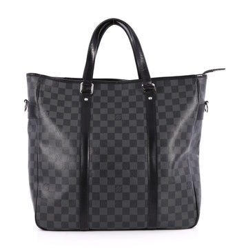 Louis Vuitton Tadao Handbag Damier Graphite MM Black 
