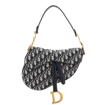 Christian Dior Saddle Handbag Oblique Canvas Medium
