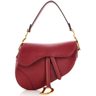 Christian Dior Saddle Handbag Leather Medium