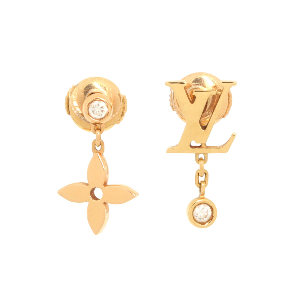 Louis Vuitton Idylle Blossom Monogram Stud Earrings 18K Rose Gold