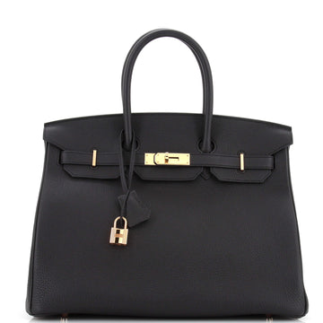 Hermes Birkin Handbag Black Togo with Rose Gold Hardware 35