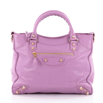 Balenciaga Velo Giant Studs Handbag Leather Purple 2259603