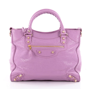 Balenciaga Velo Giant Studs Handbag Leather Purple 2259603
