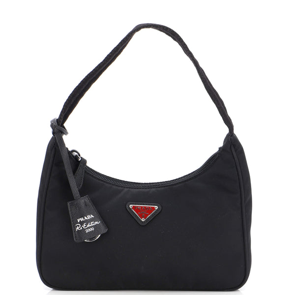 PRADA Tessuto Nylon Mini Re-Edition 2000 Shoulder Bag Black