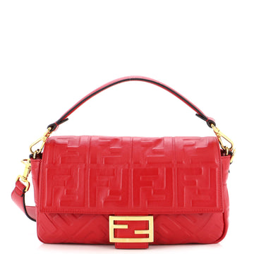 Fendi Baguette NM Bag Zucca Embossed Leather Medium
