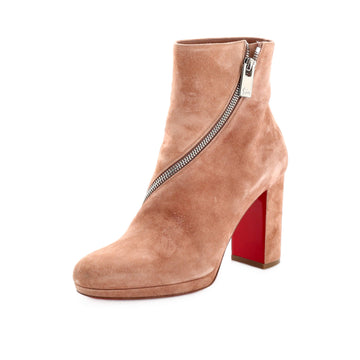 Christian Louboutin Women's Birgitta Zip Around Ankle Boots Suede 100