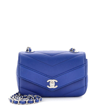 Chanel Data Center Envelope Flap Bag Chevron Caviar Mini