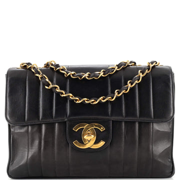 Chanel Vintage CC Chain Flap Bag Vertical Quilt Caviar Maxi