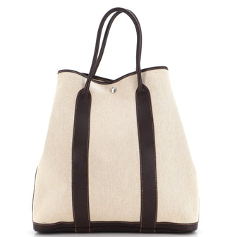 Hermes Garden File Tote Toile and Leather 36