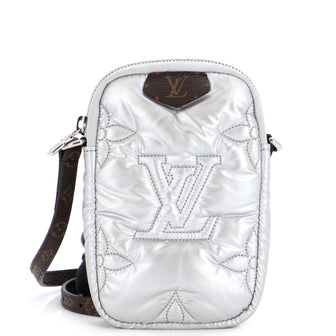 Louis Vuitton Phone Pouch Monogram Quilted ECONYL Nylon Silver