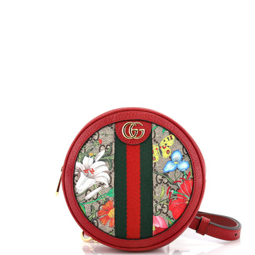 Gucci Ophidia Round Backpack Flora GG Coated Canvas Mini