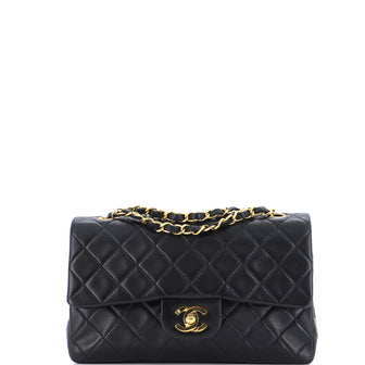 Chanel Vintage Classic Double Flap Bag Quilted Lambskin Small