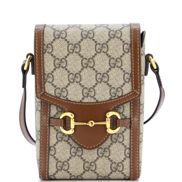 Gucci Horsebit 1955 GG Small Crossbody Bag - Brown - Shoulder Bags