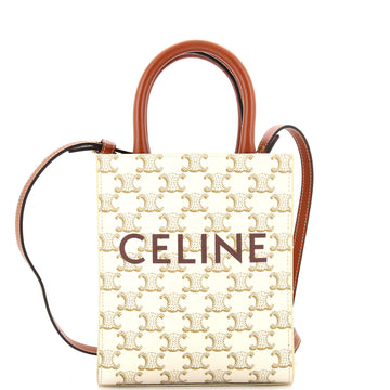 Celine Vertical Cabas Tote Triomphe Coated Canvas Mini