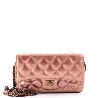Chanel Reissue 2.55 Flap Phone Holder with Chain Quilted Metallic Aged Calfskin