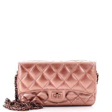 Chanel Reissue 2.55 Flap Phone Holder with Chain Quilted Metallic Aged Calfskin