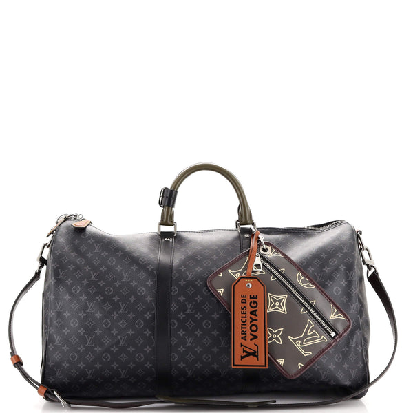 Louis Vuitton, Bags, Louis Vuitton Keepall 55 Bandoulire Travel Duffle  Bag Monogram Eclipse