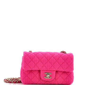 Chanel Classic Single Flap Bag Quilted Tweed Mini