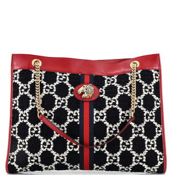 Gucci Rajah Chain Tote GG Tweed Large