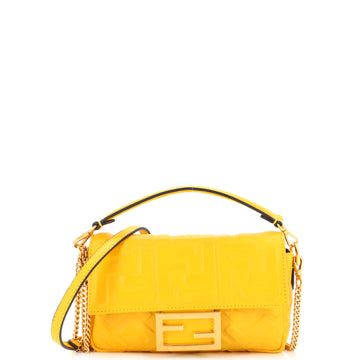 Fendi Baguette NM Bag Zucca Embossed Leather Mini
