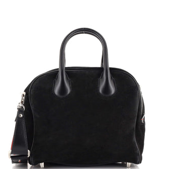 Christian Louboutin Marie Jane Satchel Embroidered Suede Small