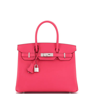 Hermes Birkin Handbag Pink Epsom with Palladium Hardware 30